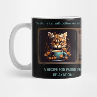 Watch a Cat With Coffee On An Old TV - A Recipe For Purrr-fect Relaxation! Mug